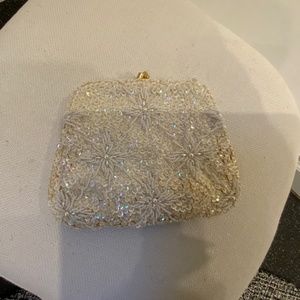 Vintage pearl, sequin, bead clutch